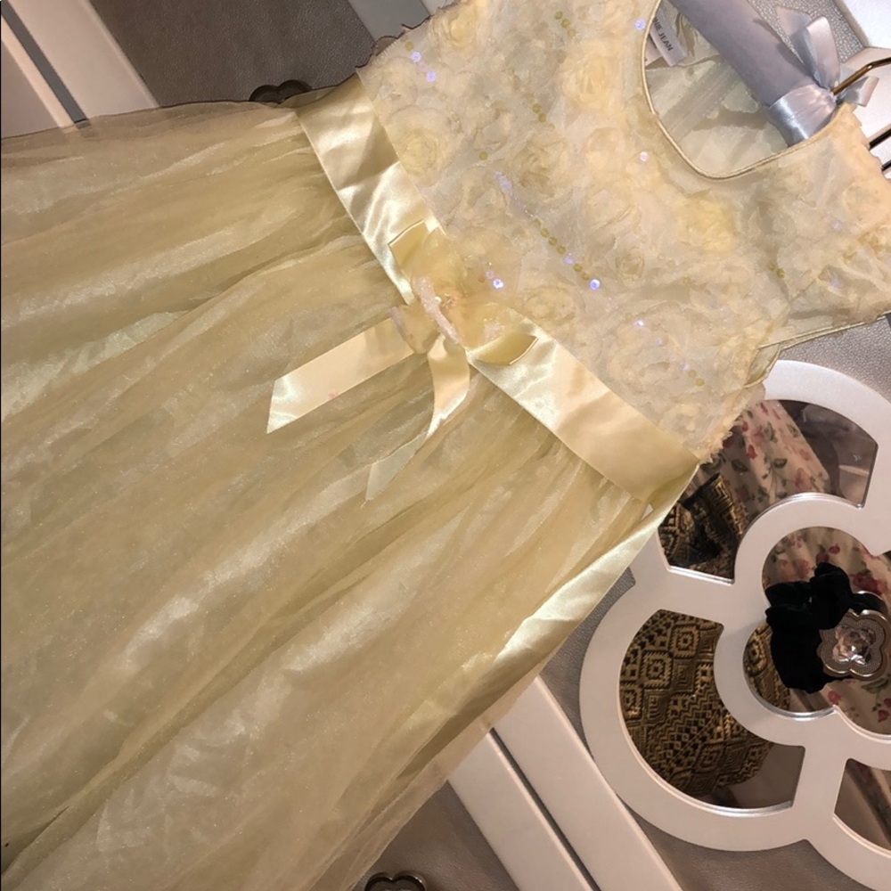 Girls Yellow Sequin Dress